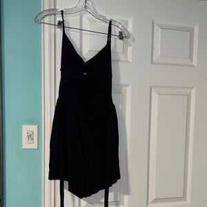 LOFT Charcoal Textured Romper